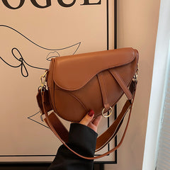 Fashion Crossbody Saddle Solid Color Single-shoulder Bag - Fashionner