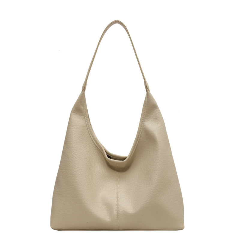 2Pcs Handbags Large Capacity Bag Women Underarm Korean Style Soft Pu Leather Shopping Shouder Bags With Small Wallet - Fashionner