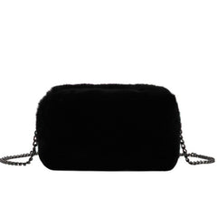 Women's Fashion Plush Chain Shoulder Bag - Fashionner