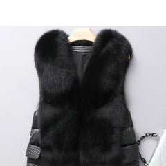 Winter Short Down Jacket Women's Imitation Fox Fur Woolen Women's Winter Wear Vest Cardigan - Fashionner