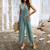 Elegant And Pure Color Jumpsuit With Feminine Temperament - Fashionner