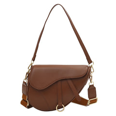 Fashion Crossbody Saddle Solid Color Single-shoulder Bag - Fashionner