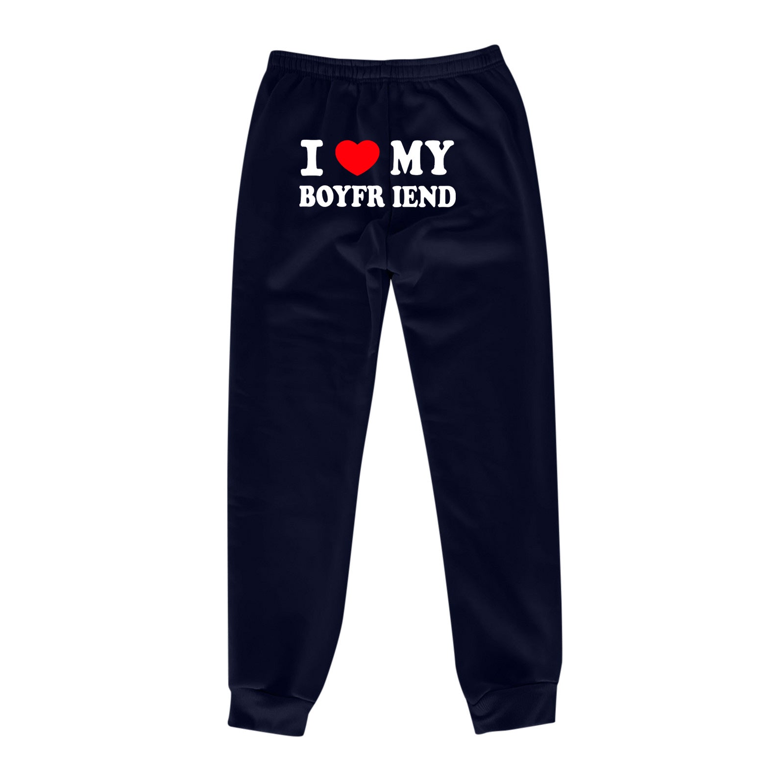 I Love MY BOYFRIEND Printed Trousers Casual Sweatpants Men And Women Sports Pants - Fashionner