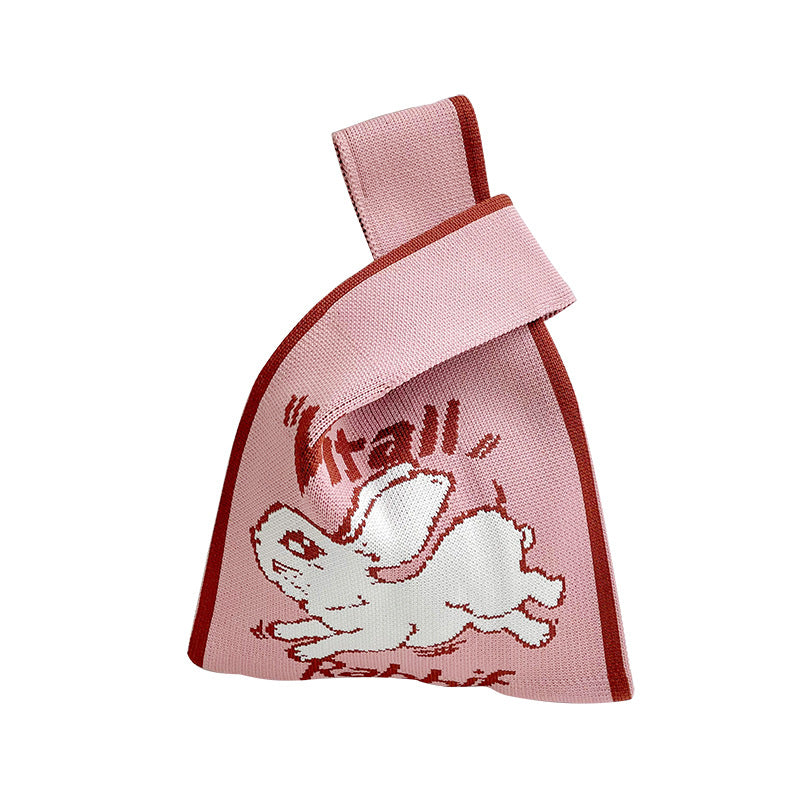 Moon Rabbit Knitted Shoulder Bag - Fashionner