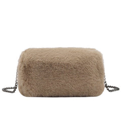 Women's Fashion Plush Chain Shoulder Bag - Fashionner