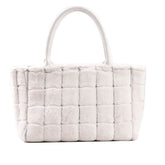 Sweet Small Square Bag Plush Plaid Portable Women - Fashionner