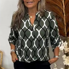 Springsummer Cross-border Hot Geometric Print Shirt - Fashionner