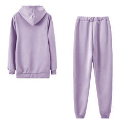 Women's Clothing Hooded Long Sleeve Solid Color Zipper Cardigan Sweater Elastic Waist Casual Loose Outfit - Fashionner