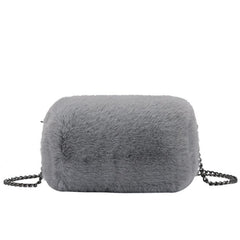 Women's Fashion Plush Chain Shoulder Bag - Fashionner