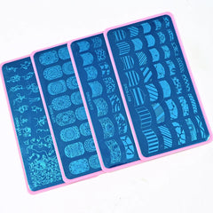 Stainless Steel 6X12cm Nail Art Stamping Plate Lace Geometric Pattern Butterfly Flower Nail Art Template Nail DIY Print Stencils - Fashionner