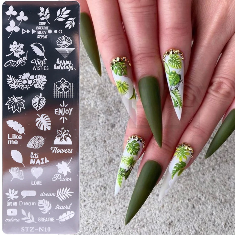 Christmas Nail Art Stamping Plate Winter Xmas Snowflake Leaf Dreamcatcher For Nail Polish Image Printing Template Tools BESTZ-N - Fashionner