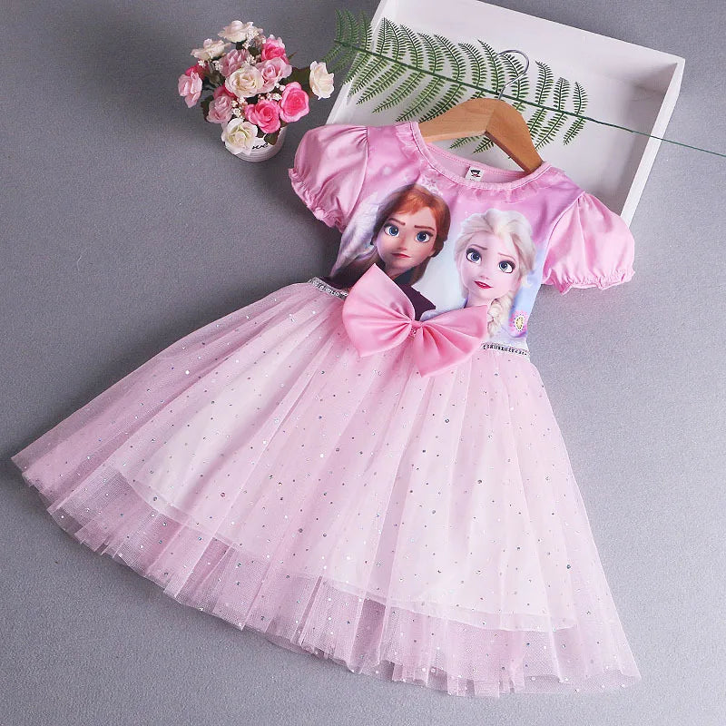 Western New Elsa Princess Dress With Cape Girls Dress Summer Kids Dress Long-sleeved Children's Western Style Elsa Frozen Dress 2-8Y - Fashionner