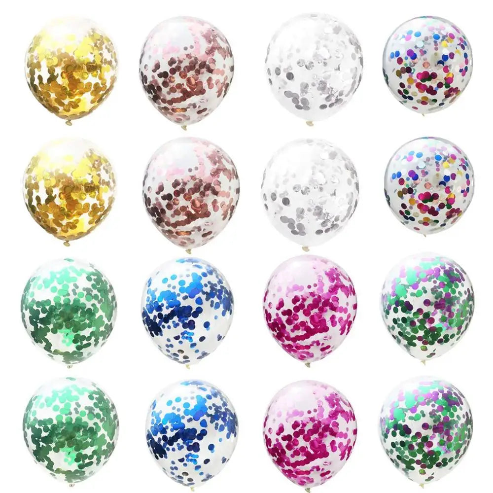 Party 10/20 Rose Confetti Latex Transparent Balloons Metallic Confetti Ballon Baby Shower Kids Birthday Party Wedding Decoration Ball - Fashionner