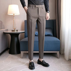 2023 Men Suit Pants High Quality Men Solid Color Slim Fit Dress Pants Slim Fit Office Business Men Trousers Plus Size 28-36 - Fashionner