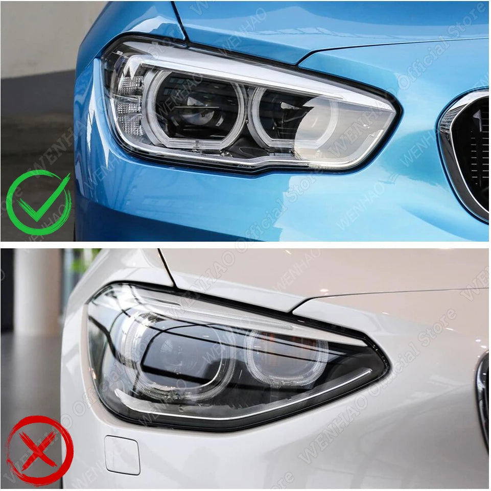 Accessories 2pcs ABS Gloss Evil Headlight Eyebrows Eyelid for BMW 1er F20 F21 Facelift 116i 118i 120i 125i M135i M140i 2015-2019 Accessories - Fashionner