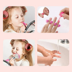 Makeup Set For Girls Makeup Box Suitcase Washable Makeup Kit Full Set Lipstick Eyeshadows Nail Polish Stickers Kid Game Toy Gift - Fashionner