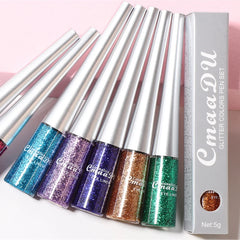 1PC Liquid Shiny Eye Liners Pigment Silver Green Gold Glitter Professional Waterproof Eyeliners Beauty Cosmetics Women Makeup - Fashionner