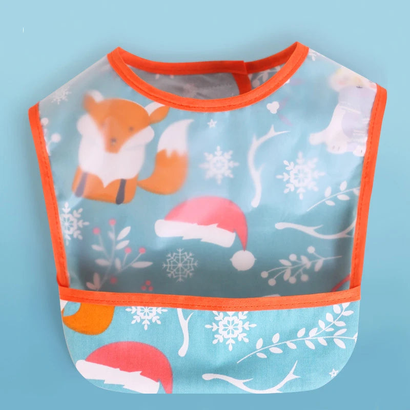 Boys Bibs Waterproof Apron Kid Cartoon Number Cherry Cat Feeding Bib Soft Burp Cloth For Toddler Boys Girls Bandana Bibs - Fashionner