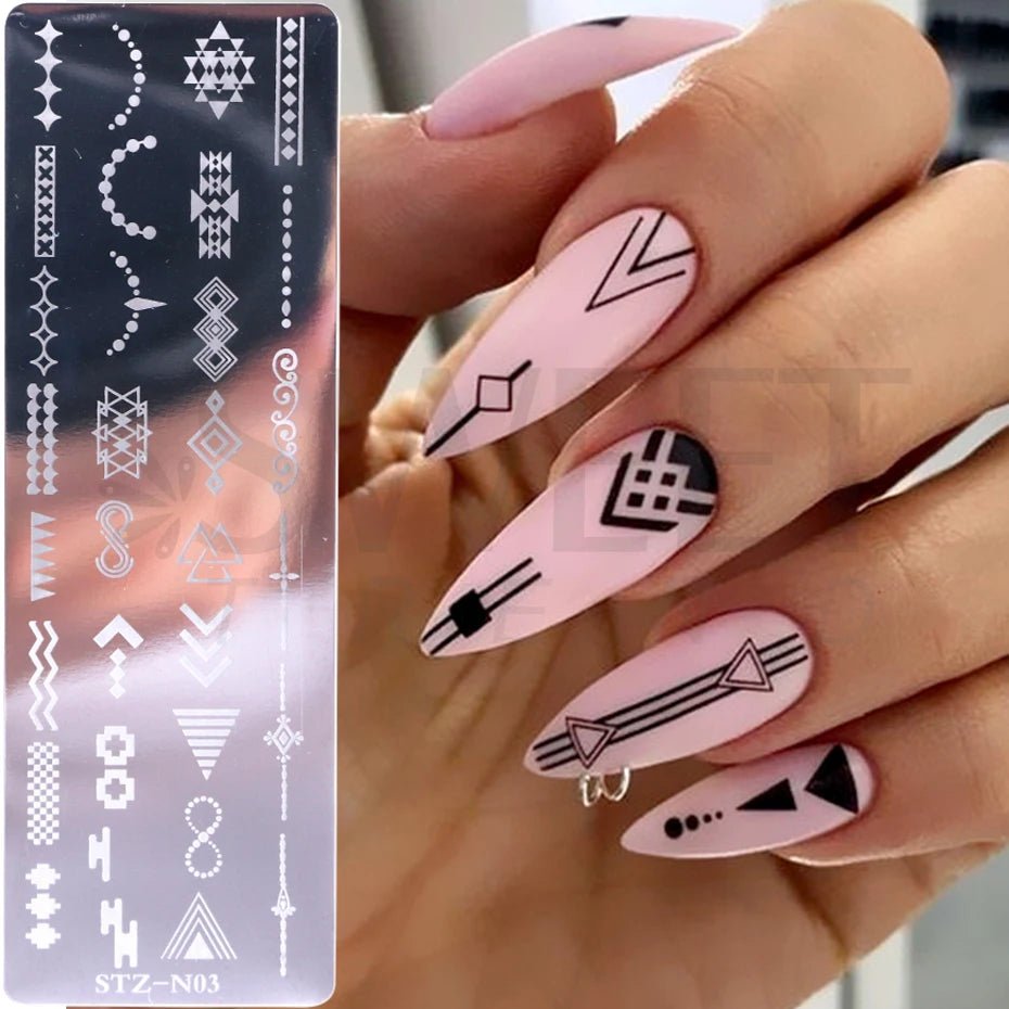 Christmas Nail Art Stamping Plate Winter Xmas Snowflake Leaf Dreamcatcher For Nail Polish Image Printing Template Tools BESTZ-N - Fashionner