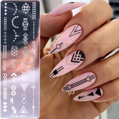 Christmas Nail Art Stamping Plate Winter Xmas Snowflake Leaf Dreamcatcher For Nail Polish Image Printing Template Tools BESTZ-N - Fashionner