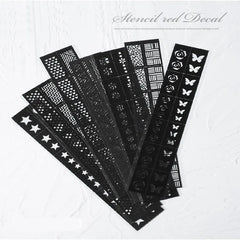 Hollow Printing Nail Art Stamping Template Mold Stencil Sticker Letter Flower Decals DIY Decoration Nail Design Stickers Stencil - Fashionner