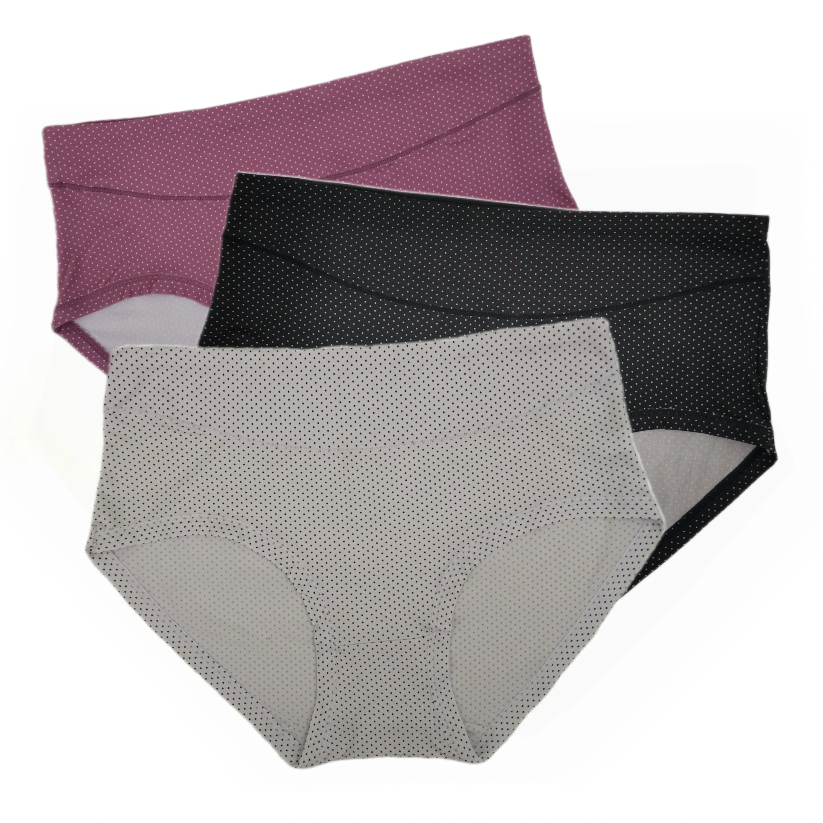 Solka Dots Women's Panties,Dots Print Woman Underwear Panti,Large Sizes Women's Briefs,Mid-waisted Woman Innerwear,Bamboo Panty - Fashionner