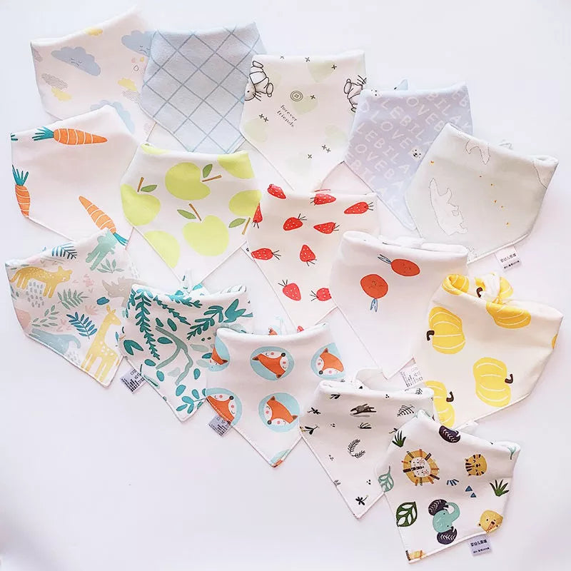 Boys Bandana Drool Bibs 100% Organic Cotton Bibs for Boys & Girls, Super Soft Absorbent Feeding Bibs Newborn Cartoon Towel - Fashionner