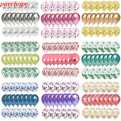 Party 10/20 Rose Confetti Latex Transparent Balloons Metallic Confetti Ballon Baby Shower Kids Birthday Party Wedding Decoration Ball - Fashionner