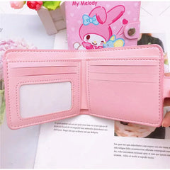 Sanrio Hello Kitty Pocketbook My Melody KT Cat Cinnamon Roll Pringle Kuromi PU Leather Wallet Cute Folding Card Bag Female Wallet - Fashionner