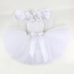 Girls White Angel Costumes for Girls Christmas Halloween Dress for Kids Flower Fairy Tutu Outfit with Wings Set Girl Clothes - Fashionner