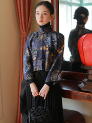 Traditional 2023 autumn new chinese style traditional hanfu top print cheongsam oriental blouse elegant festival party dress qipao top pd - Fashionner