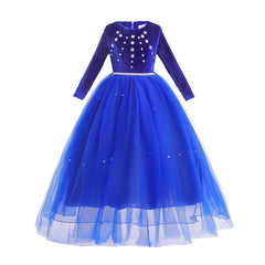 Girls Frozen Elsa Princess Dress Girls Party Vestidos Helloween Cosplay Clothing Snow Queen Print Birthday Dress Kids Costume - Fashionner