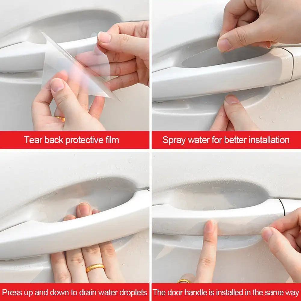 Accessories 8 Pcs TPU Car Door Bowl Anti-scratch Sticker Clear Door Bowl Handle Protection Sticker Paint Surface Film Car Accessories - Fashionner