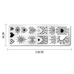 NICOLE DIARY Halloween Nail Art Stamping Plate Drawing Template Butterfly Heart Wave Line Image Stencil Mold Nail Printing Tools - Fashionner