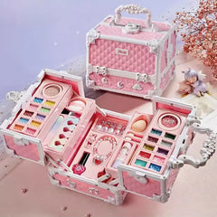 Makeup Set For Girls Makeup Box Suitcase Washable Makeup Kit Full Set Lipstick Eyeshadows Nail Polish Stickers Kid Game Toy Gift - Fashionner