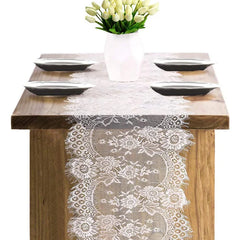 White Lace Table Runner New European and American High-end Lace Table Cloth Wedding Home Table Cloth Runners Wedding Decoration - Fashionner