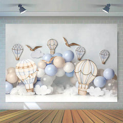 Photoshoot Mocsicka Hot Air Balloon Kids Birthday Backdrop Boy First Cake Smash Party Photography Backgrounds Photo Studio Photoshoot Props - Fashionner