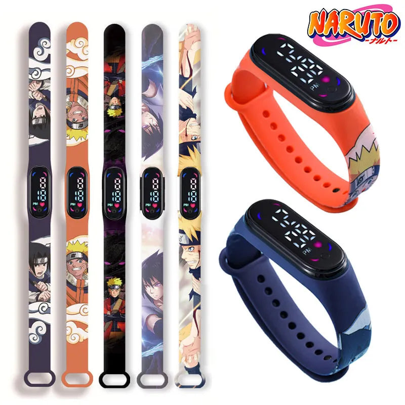 kids Narutos Cartoon Watch Anime Figure Sasuke Luminous Bracelet Watch LED Touch Waterproof Sports Kids Watch Birthday Gift - Fashionner