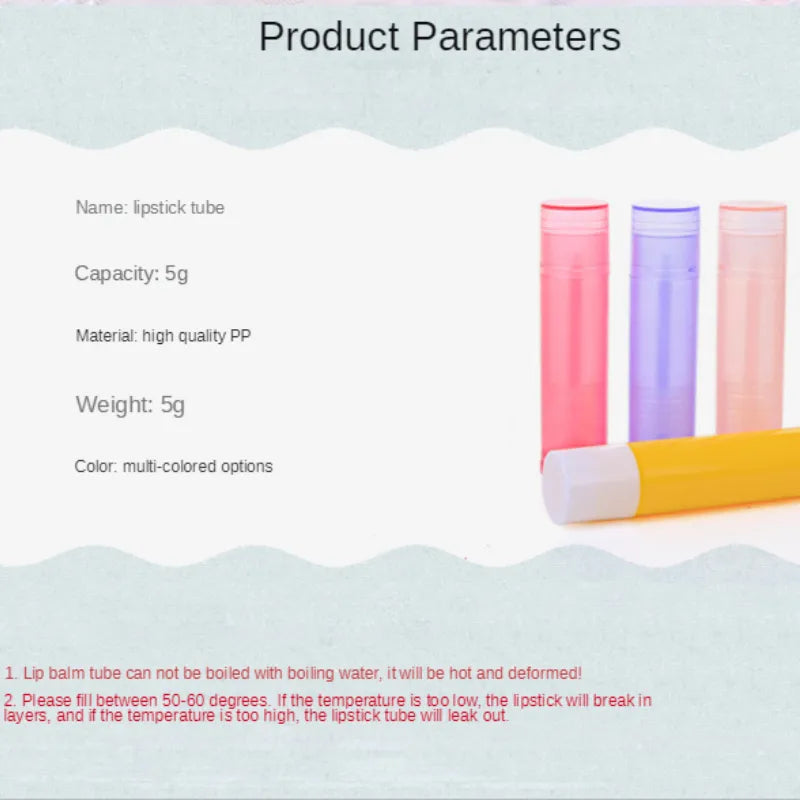 10pcs Lipstick Tube 5g Wholesale Mouth Wax Tube Lip Balm Tube Cosmetic Packaging Sub - Bottling Tube DIY Lipstick Production - Fashionner