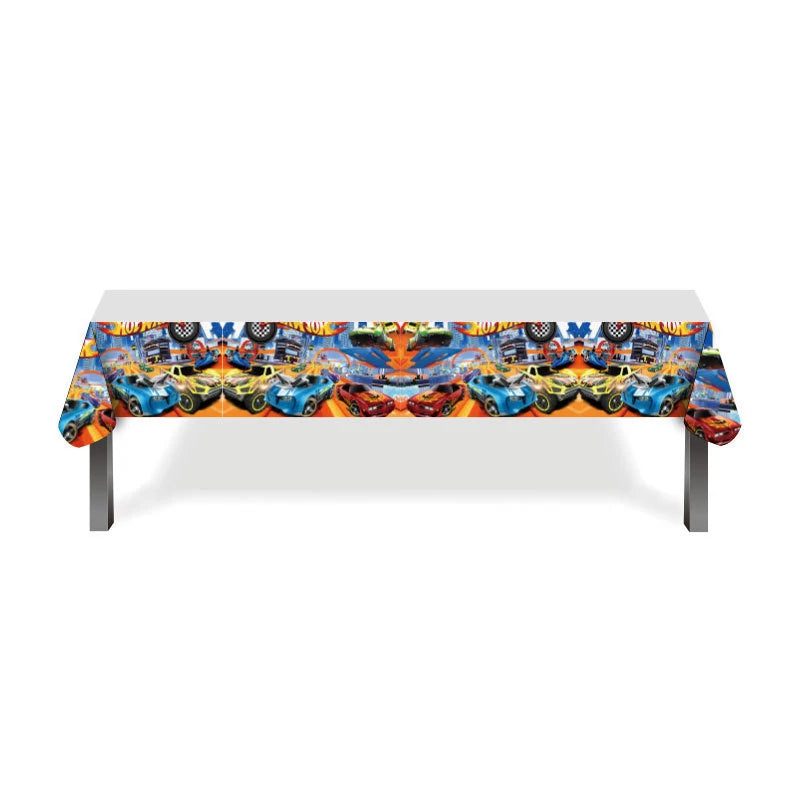 Party Hot Wheels Birthday Party Decoration Disposable Tableware Balloon Paper Cups Plates Tablecloth for Kids Boy Baby Shower Supplies - Fashionner