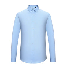 2023 Bamboo Fiber Long Sleeve Men Regular Fit  Microfiber Material Non-iron Professional Casual Dress Shirts Pure Colors - Fashionner