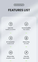 Bone Conduction Hearing Aid Noise Cancellation Design Bluetooth Wireless IPX5 Waterproof Headphones Designed the Elderly - Fashionner