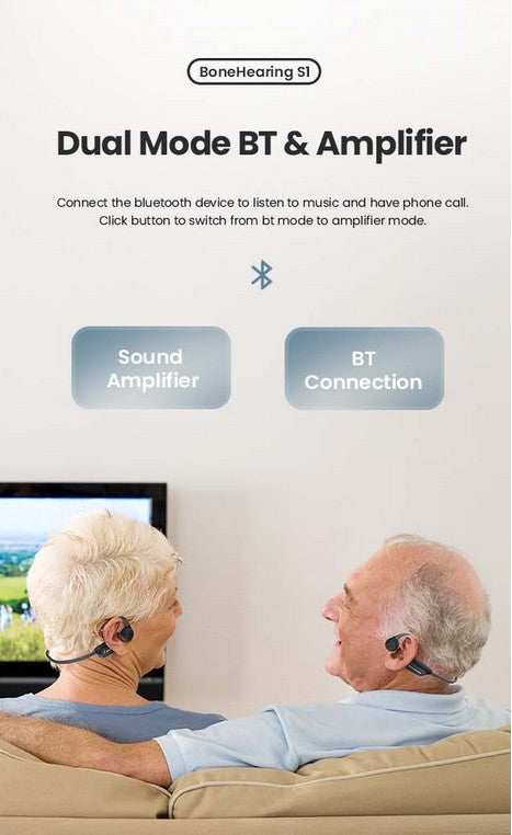 elders Bone Conduction Hearing Aid Noise Cancellation Design Bluetooth Wireless IPX5 Waterproof Headphones Designed the Elderly - Fashionner