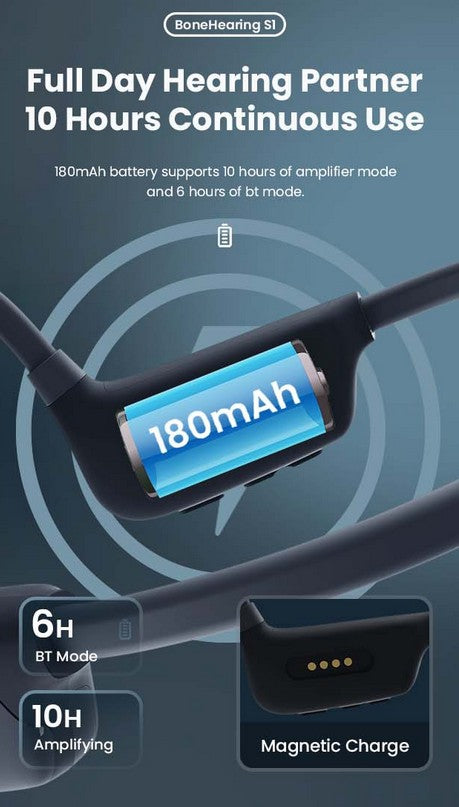 elders Bone Conduction Hearing Aid Noise Cancellation Design Bluetooth Wireless IPX5 Waterproof Headphones Designed the Elderly - Fashionner