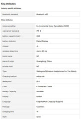 elders Bone Conduction Hearing Aid Noise Cancellation Design Bluetooth Wireless IPX5 Waterproof Headphones Designed the Elderly - Fashionner