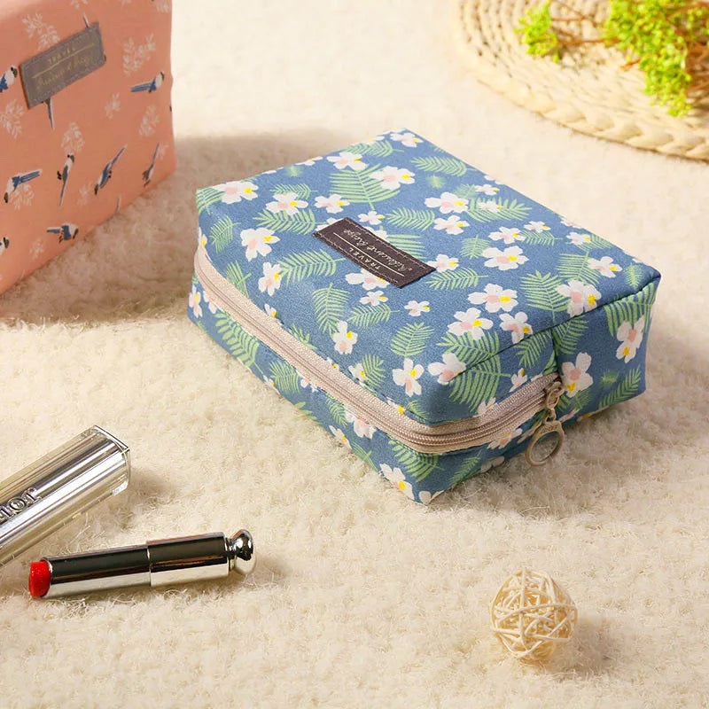 New Cosmetic Storage Bag Cute Mini Portable Carry-on Girls Toiletry Storage Bag Travel Beauty Organizer Flower Purse Makeup Bags - Fashionner