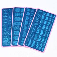 Stainless Steel 6X12cm Nail Art Stamping Plate Lace Geometric Pattern Butterfly Flower Nail Art Template Nail DIY Print Stencils - Fashionner