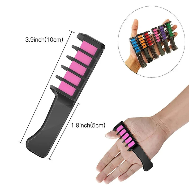 Kids Colorful Matte Disposable Hair Dye Comb Toys  For Girls Makeup Toys Party Hair Dye Non-toxic Safe Children Toys Gift - Fashionner