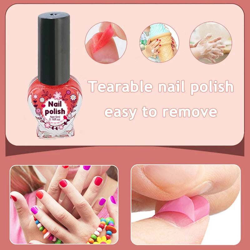 Makeup Set For Girls Makeup Box Suitcase Washable Makeup Kit Full Set Lipstick Eyeshadows Nail Polish Stickers Kid Game Toy Gift - Fashionner