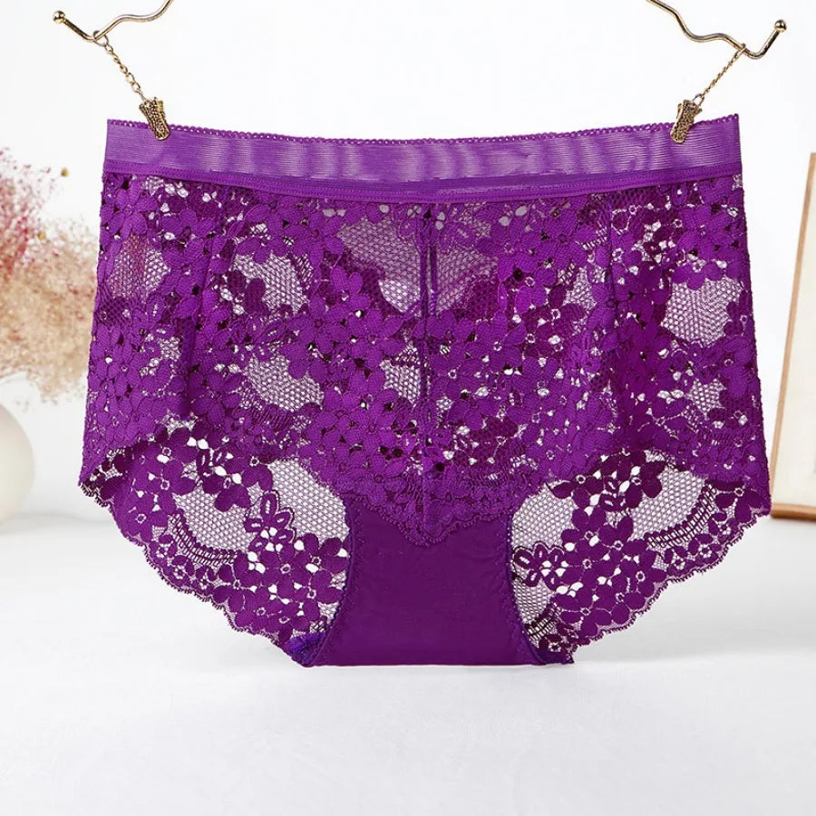Solka Oversized Plus size Women's Lace Mesh Briefs Intimates underwears Innerwear Underpanties European Size - Fashionner